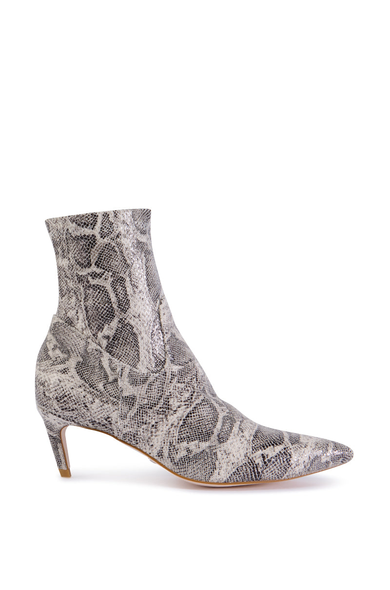 AZALEA WANG LEONCIO SNAKE KITTEN HEEL BOOTIE