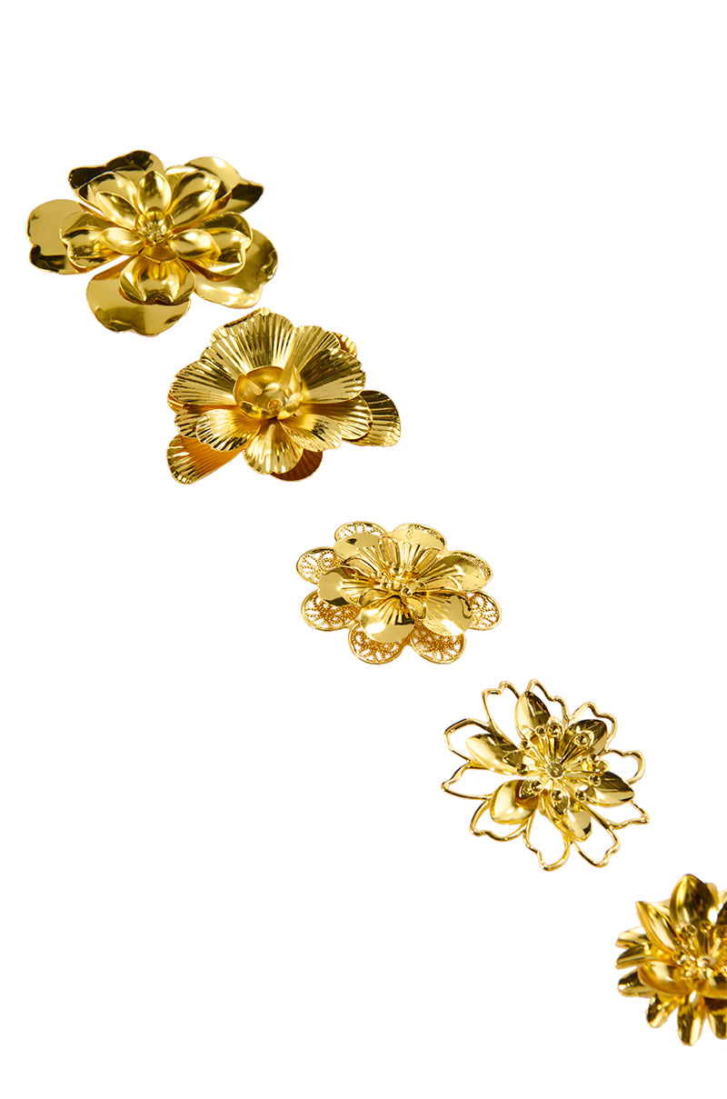 PRETTY PLEASE FLORAL BROOCH PACK IN GOLD