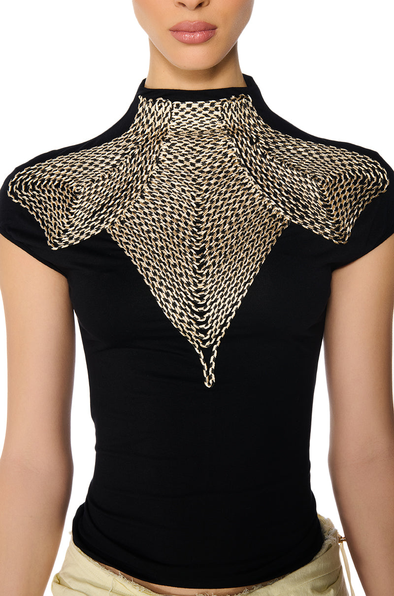 KYLAR ROPE DETAIL KNIT TOP