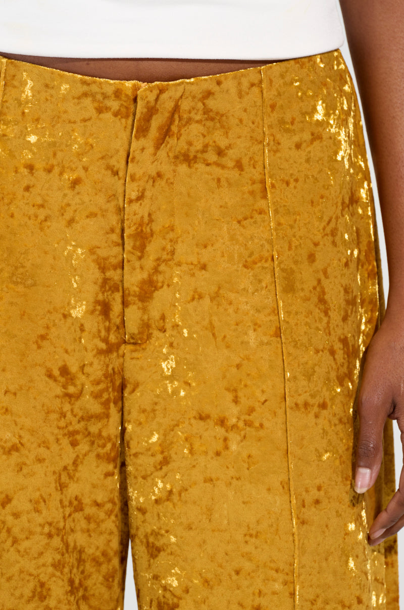 DRIPPING IN GOLD CRUSHED VELVET TROUSER