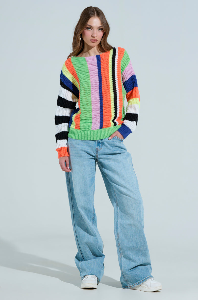 JINX MULTICOLOR STRIPED SWEATER