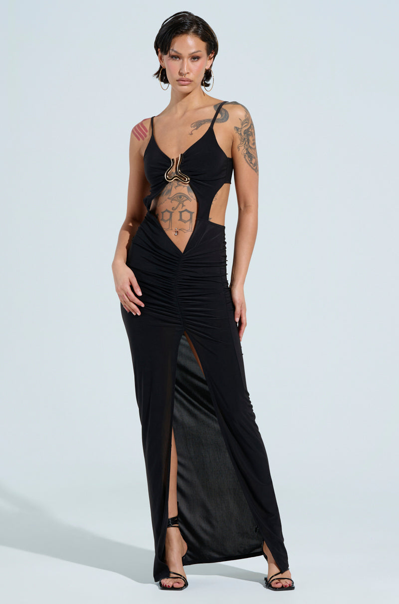 LAY IT LOW SLINKY MAXI DRESS