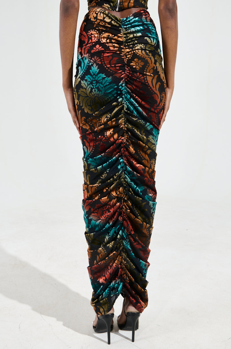 JUST FEELS RIGHT VELVET MAXI SKIRT