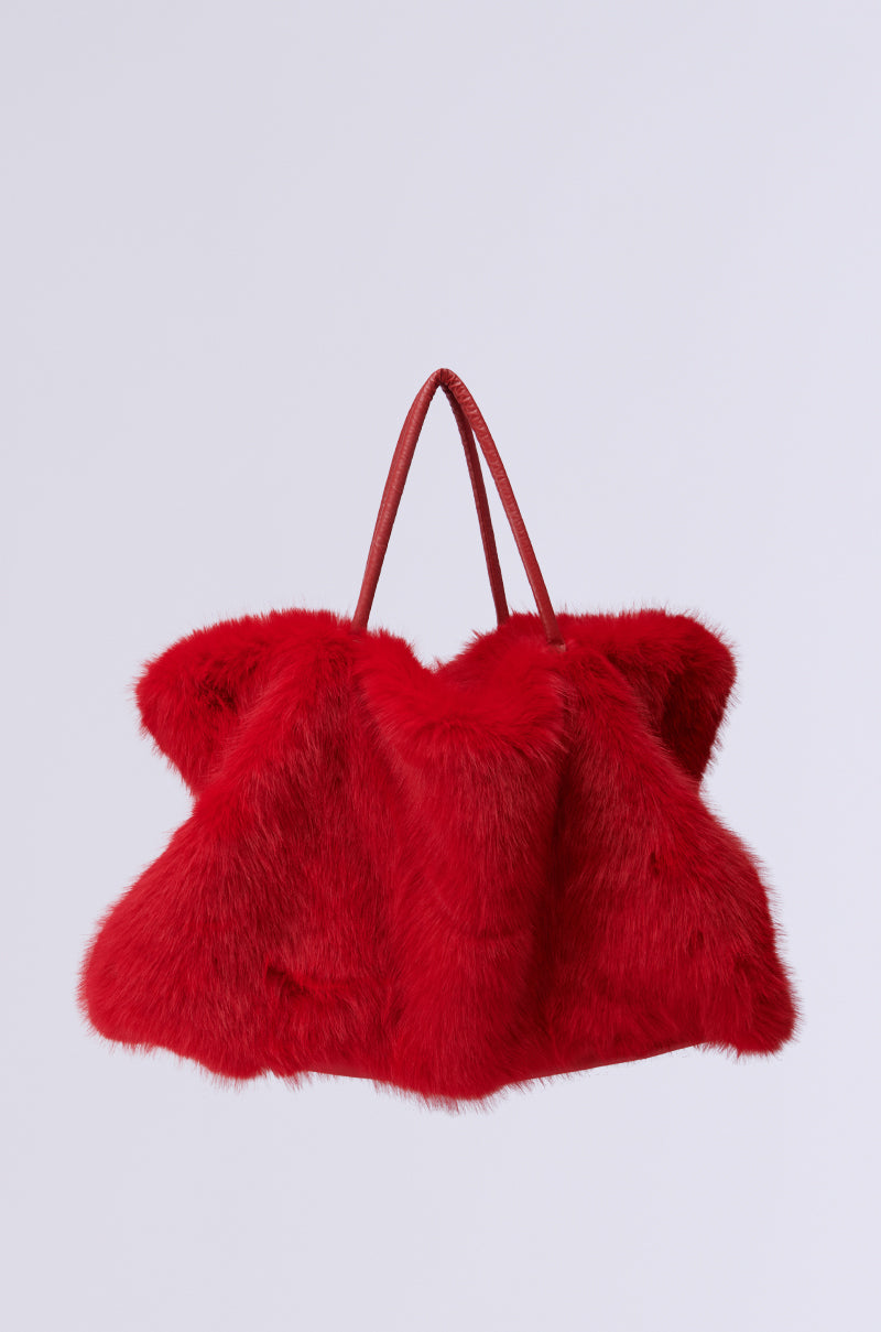 LOOK AT ME NOW FAUX FUR TOTE