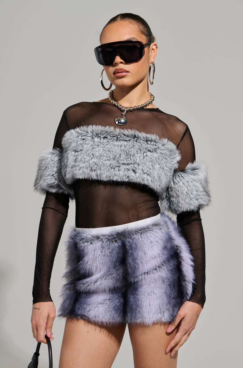 JENNY LONG SLEEVE TOP WITH FUR