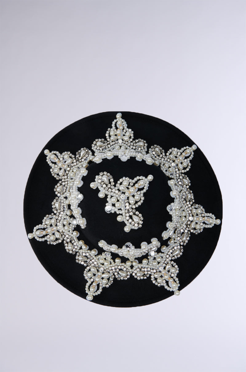 PEARL PLEASE EMBELLISHED BRIM HAT