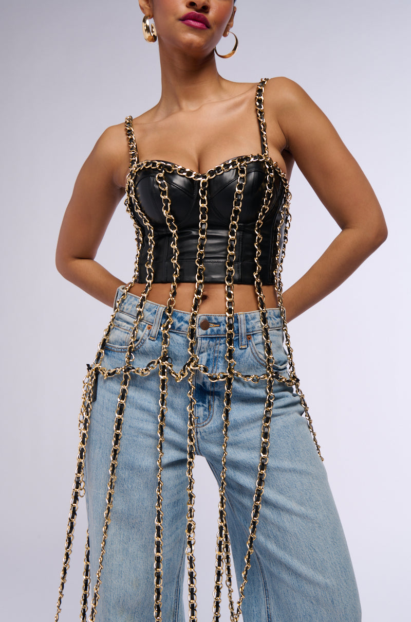 RICH ENERGY LONG CHAIN BUSTIER TOP