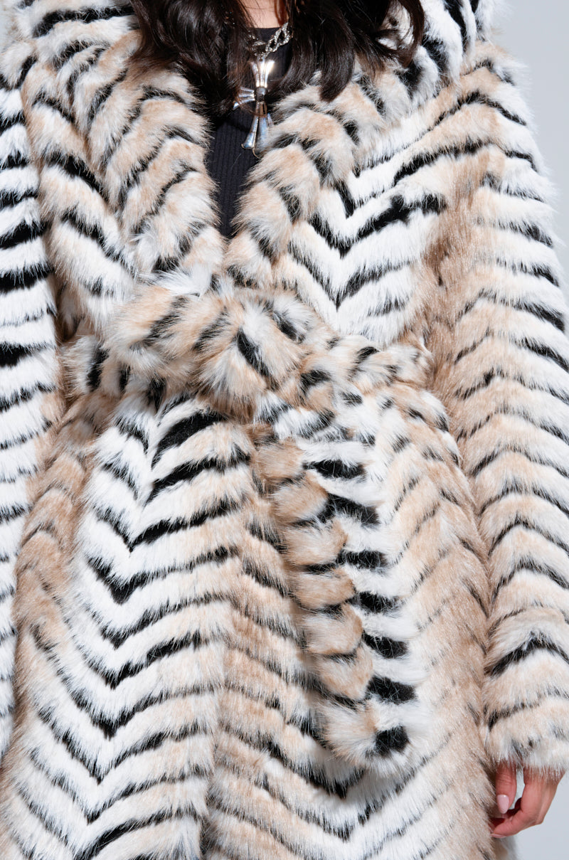 LOLA HOODED FAUX FUR JACKET