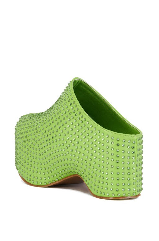 AZALEA WANG MACEY EMBELLISHED CLOG IN GREEN