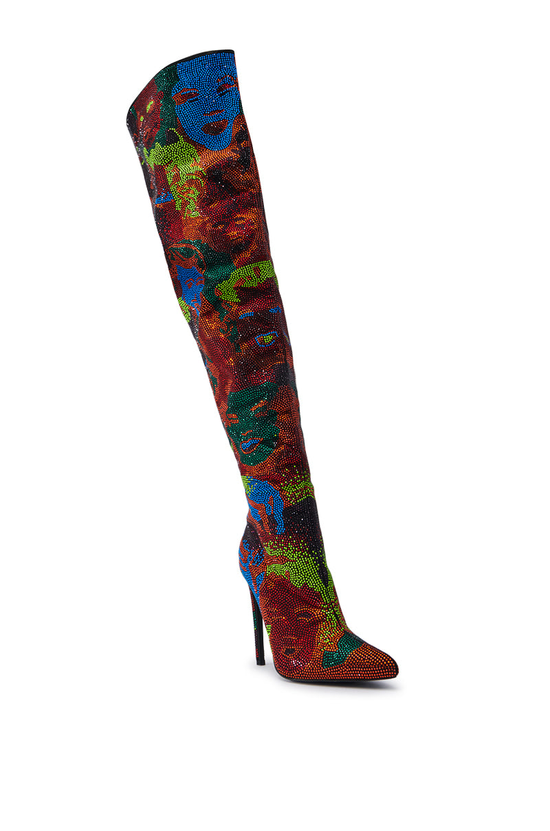 AZALEA WANG NERISSA MULTI STILETTO THIGH HIGH BOOTS