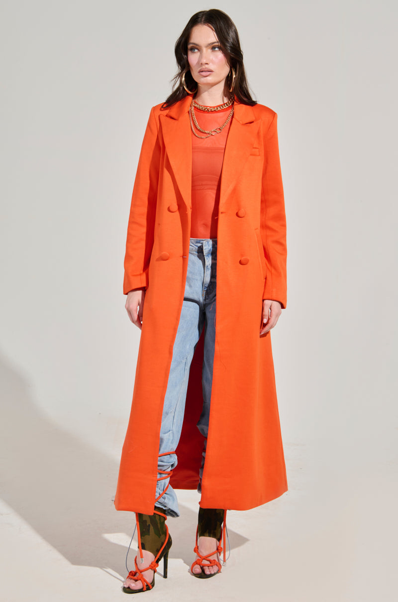 COCOA BUTTER SCUBA TRENCH IN ORANGE