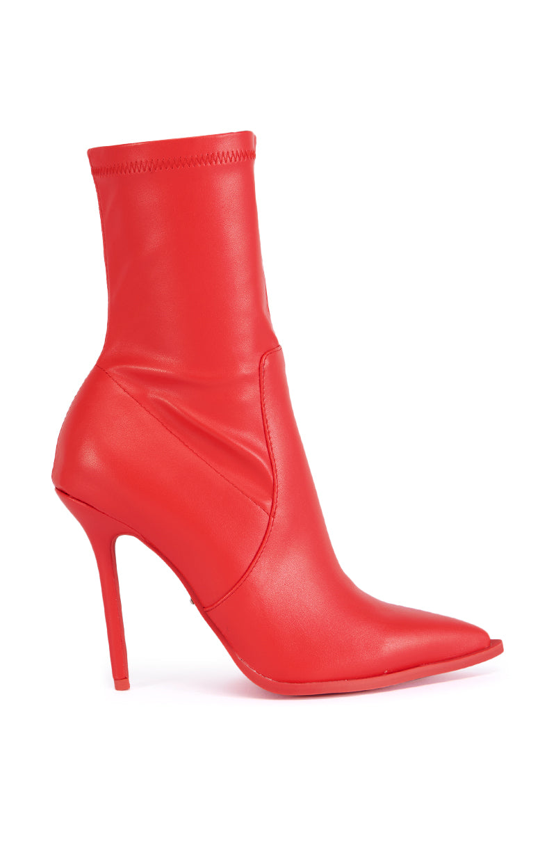 AZALEA WANG KATHERINE RED PU BOOTIE