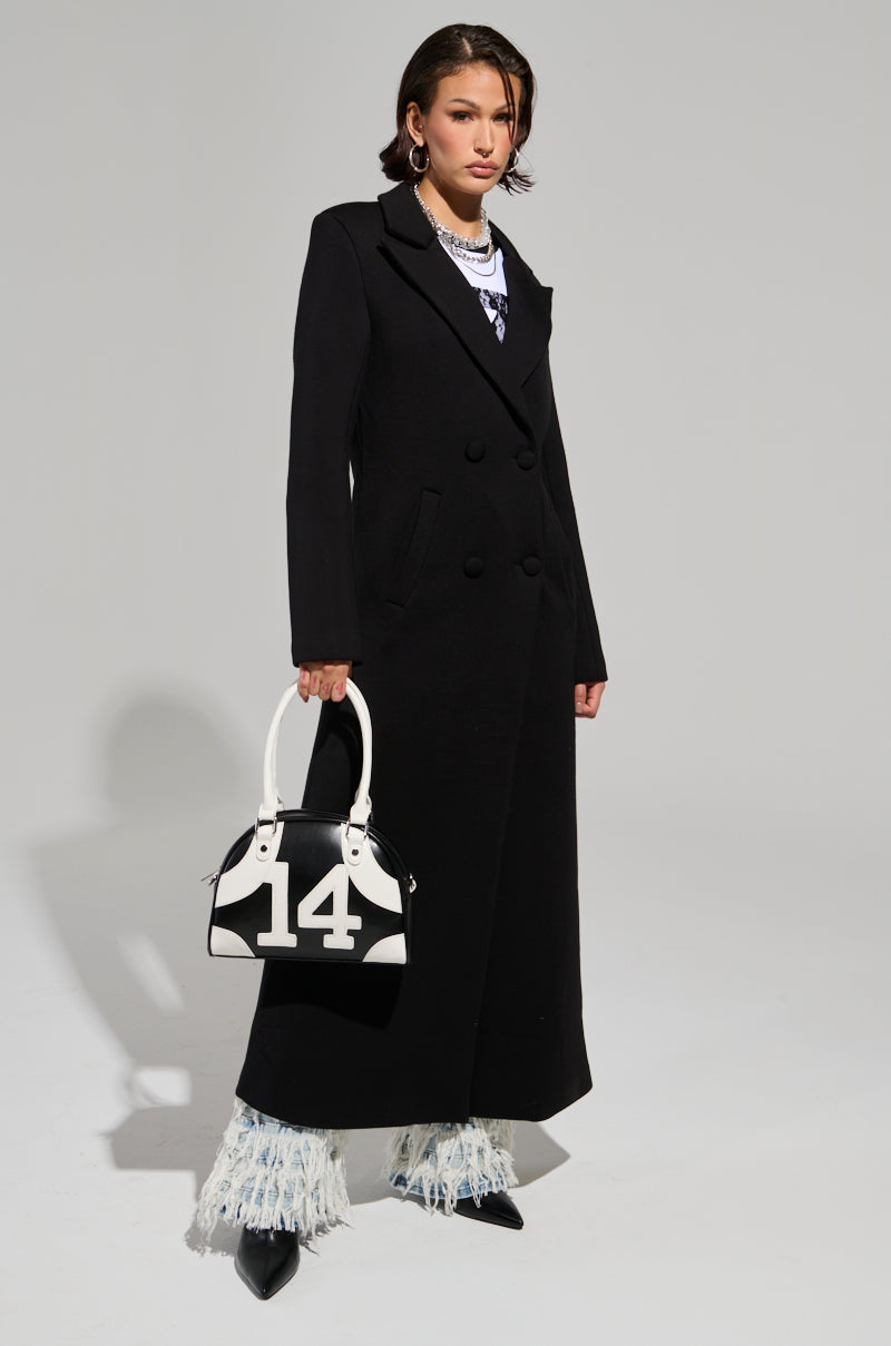 COCOA BUTTER SCUBA TRENCH IN BLACK