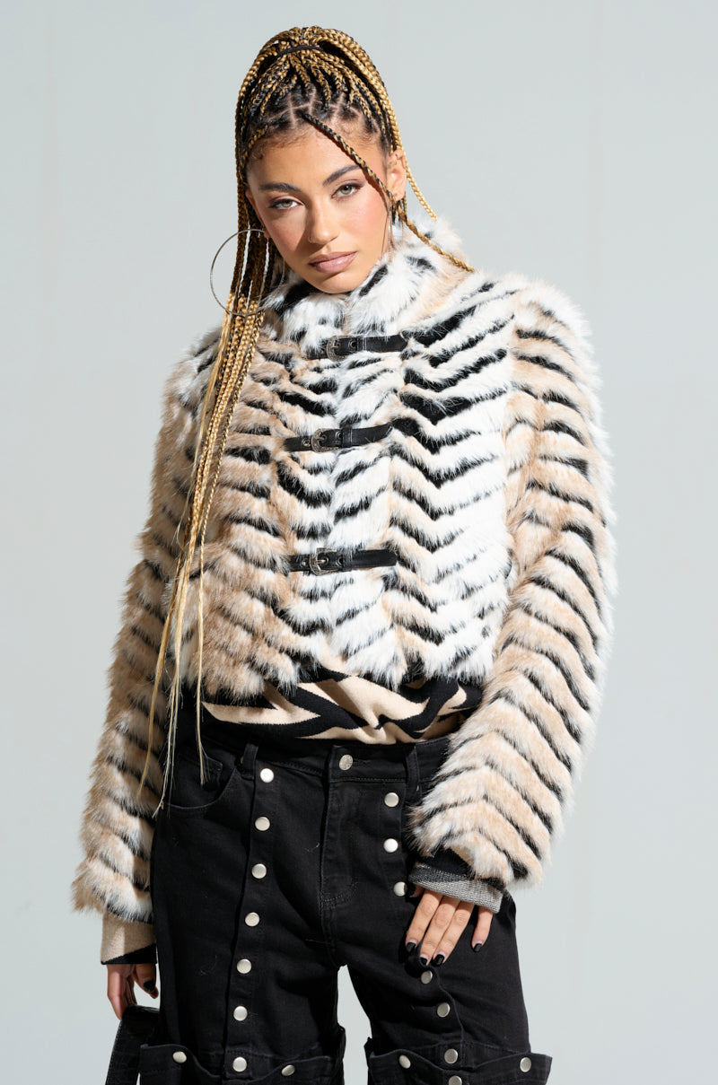 WILDER BUCKLE DETAIL FUR BOMBER