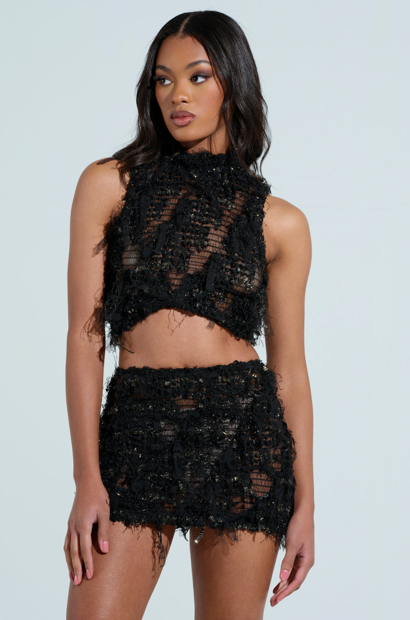 THE SHOW STOPPER TEXTURE SLEEVELESS TOP