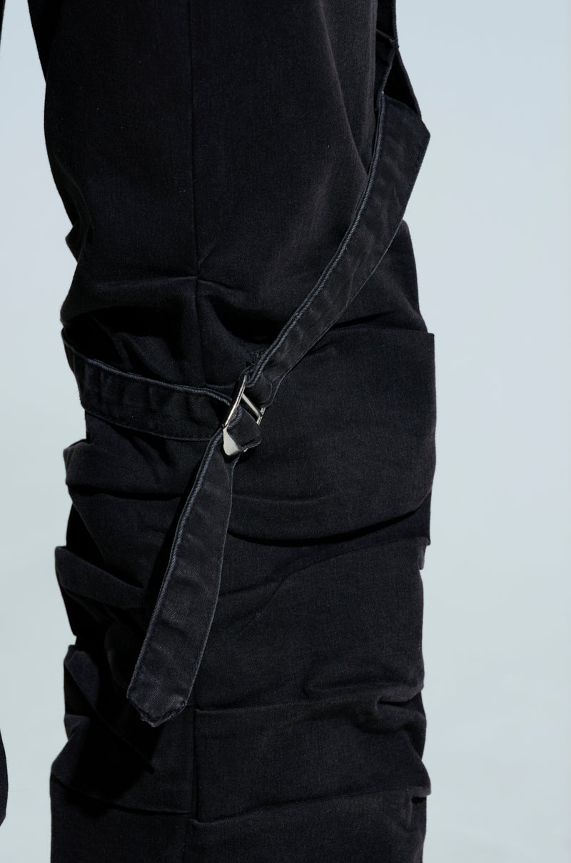 GOING CRAZY BLACK DENIM PANT WITH BUCKLE