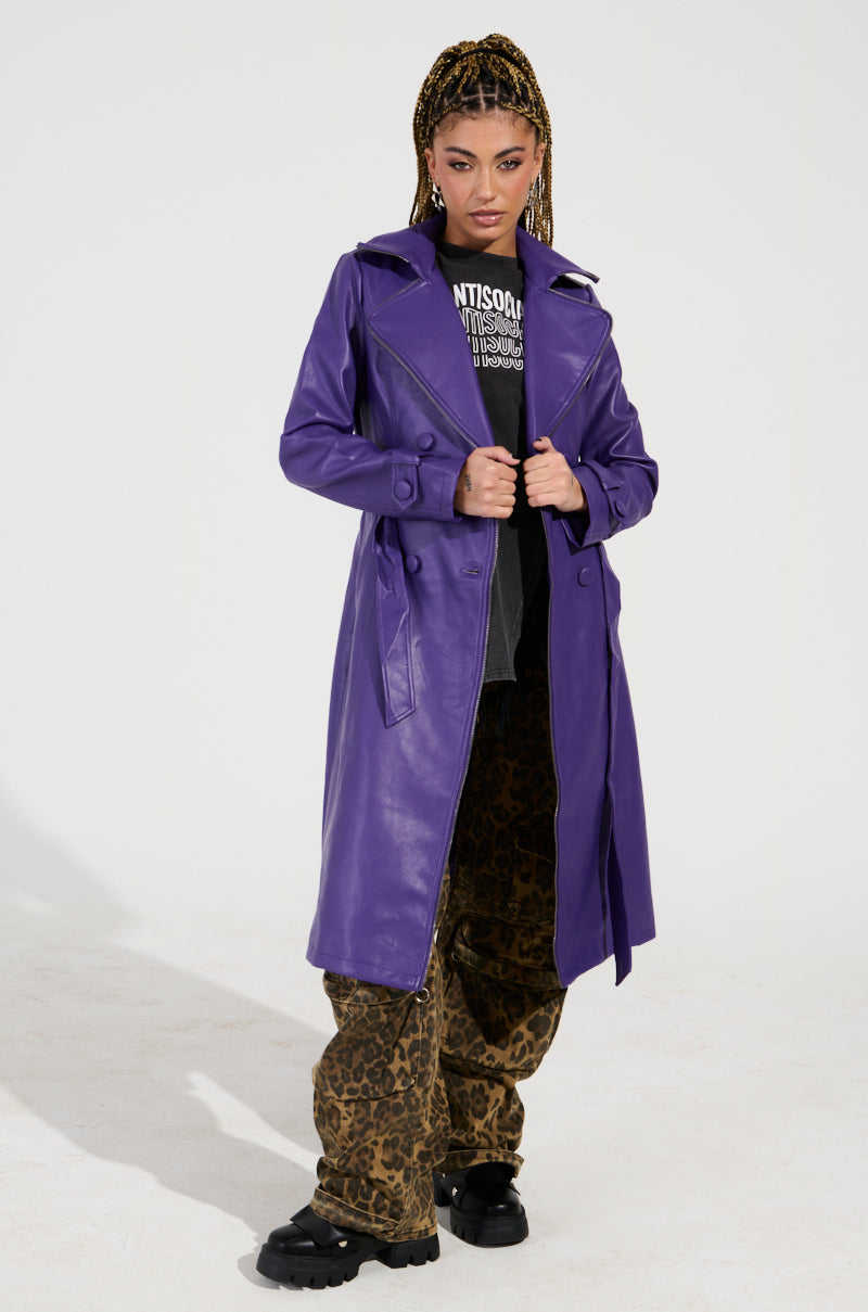 SANDO ZIPPER TRIM TRENCH IN PURPLE