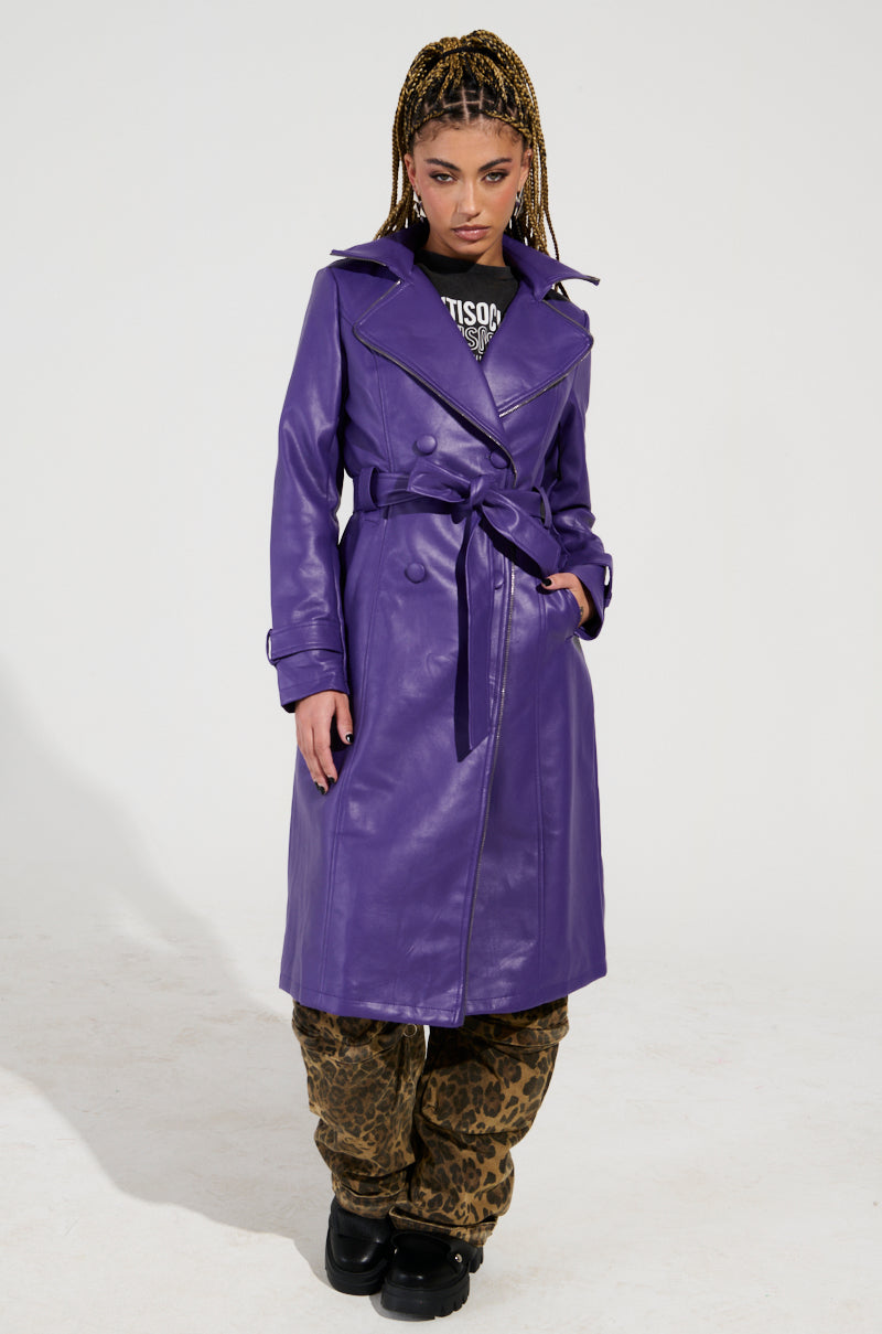 SANDO ZIPPER TRIM TRENCH IN PURPLE