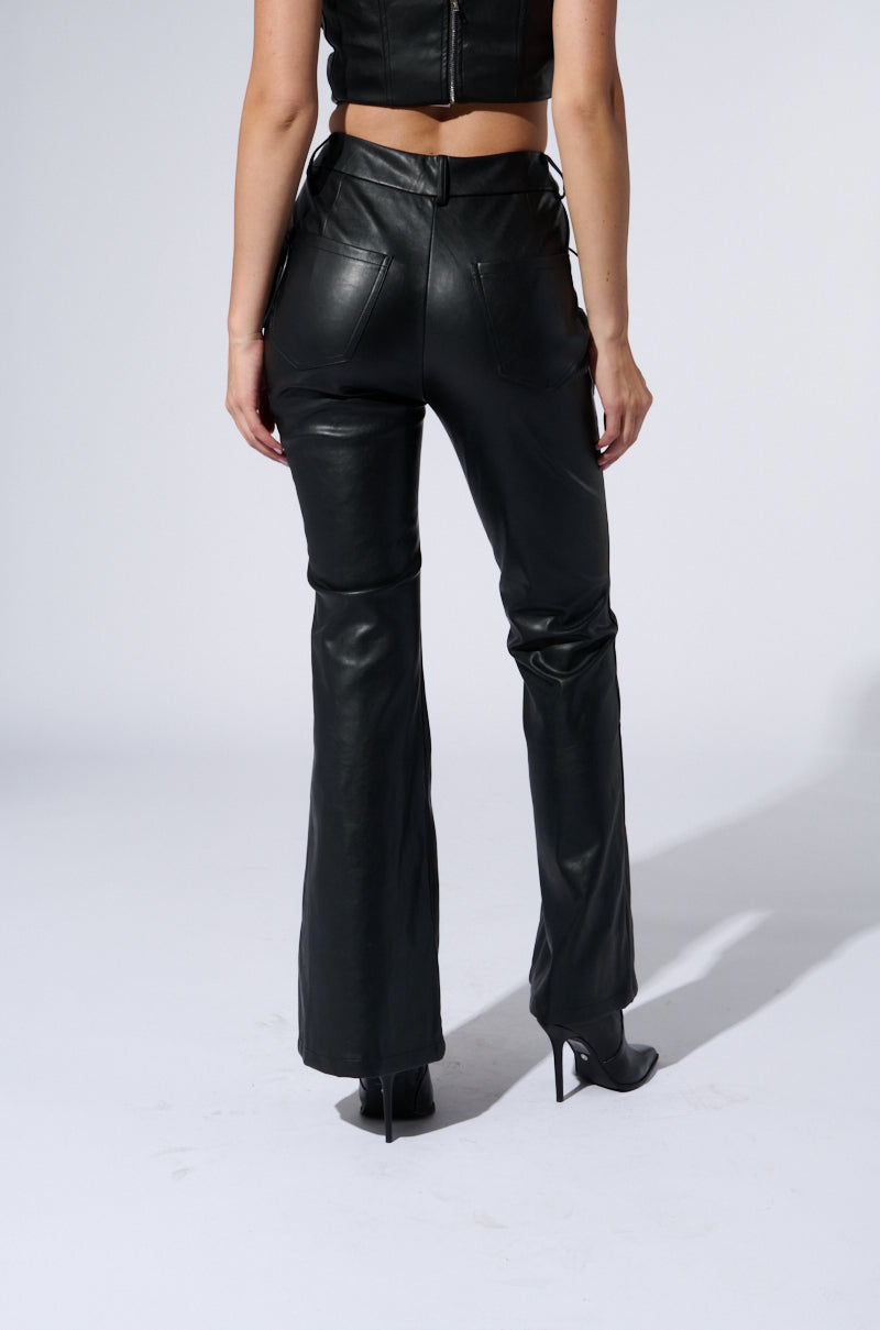 H-TOWN HOTTIE FAUX LEATHER LACE UP PANT