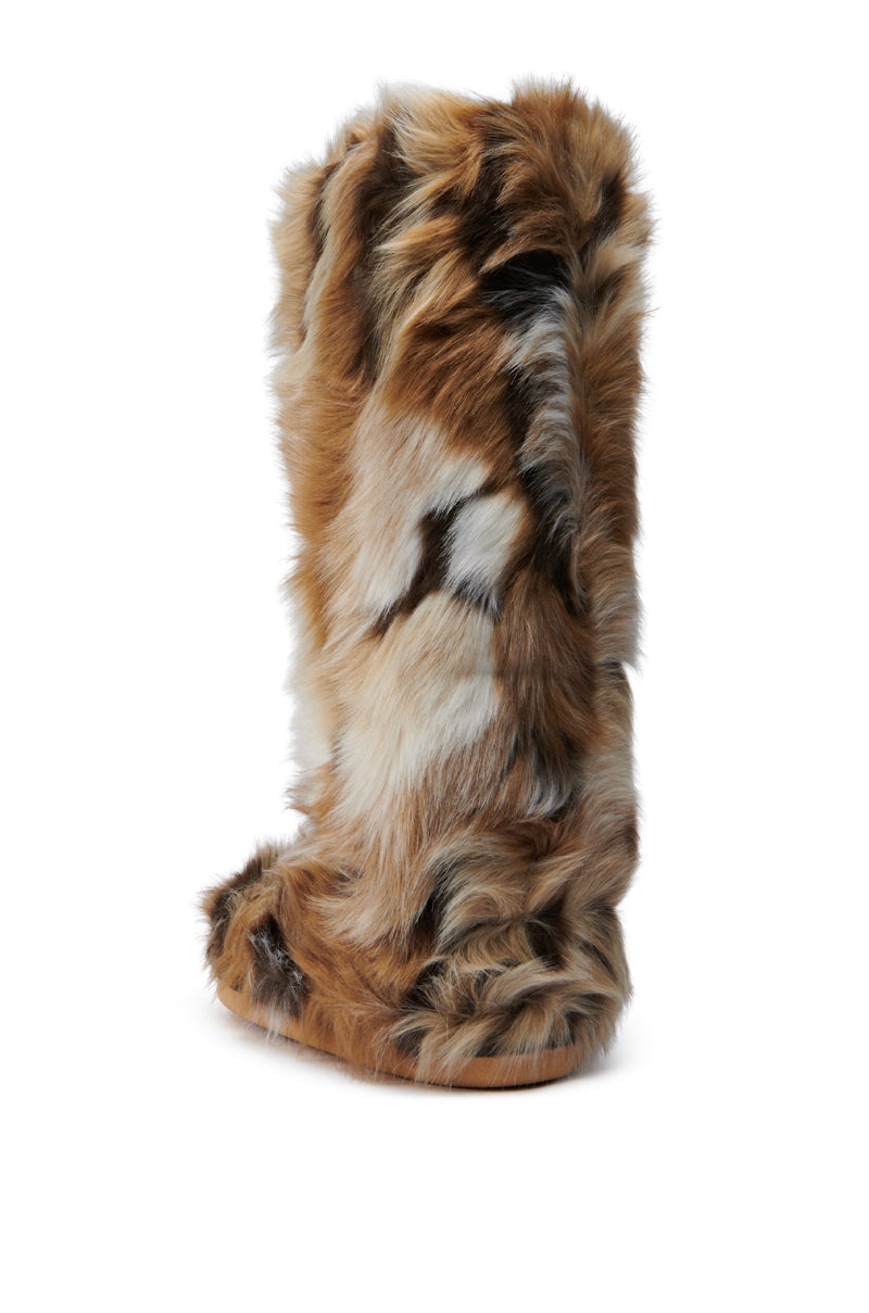 AZALEA WANG FENNEC MULTI FUZZY FLAT KNEE HIGH BOOT