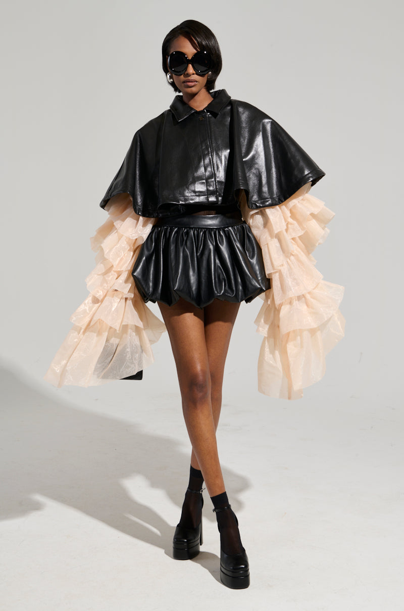 LOUISE TULLE SLEEVE CAPE