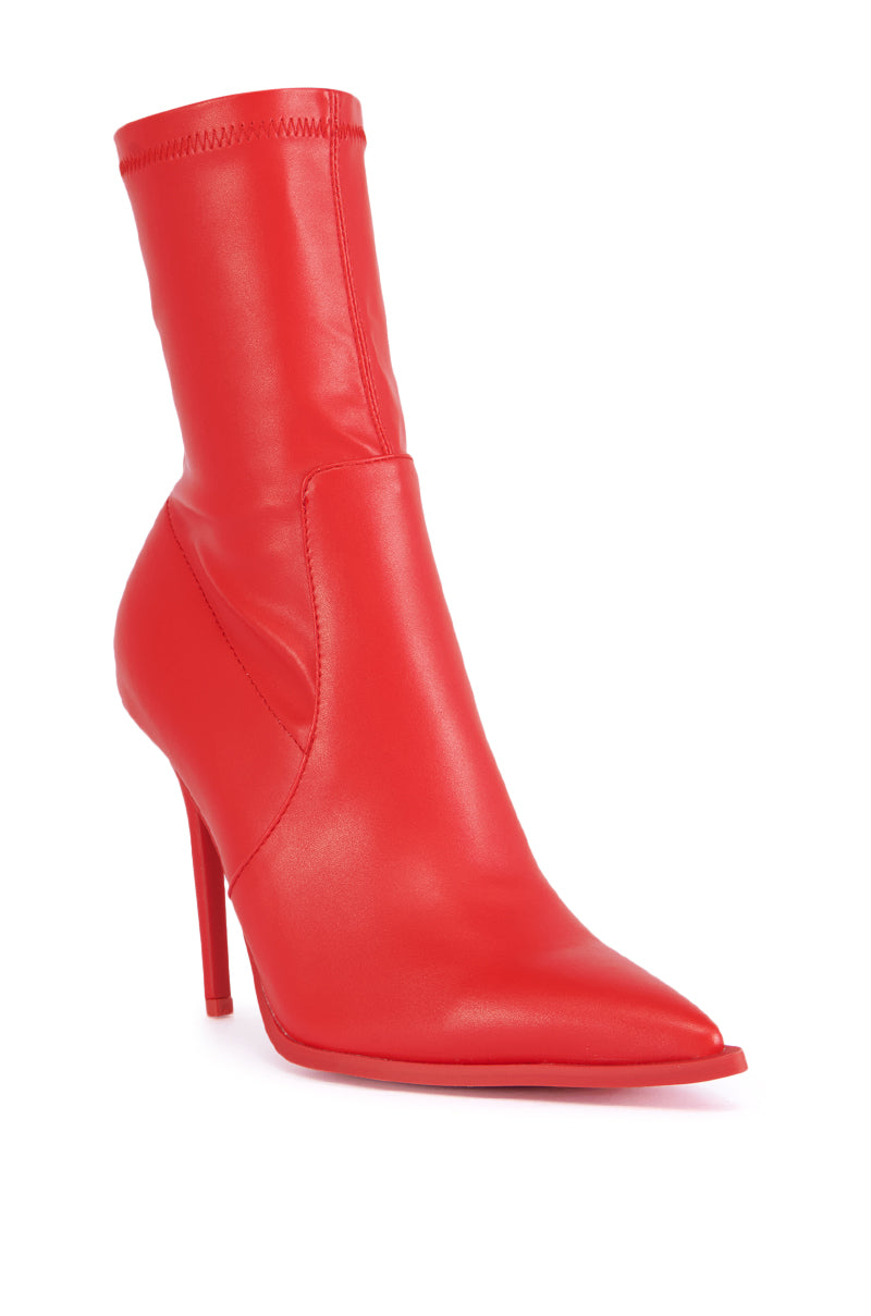 AZALEA WANG KATHERINE RED PU BOOTIE