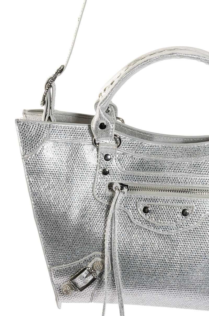 JINNX PU TOTE IN SILVER