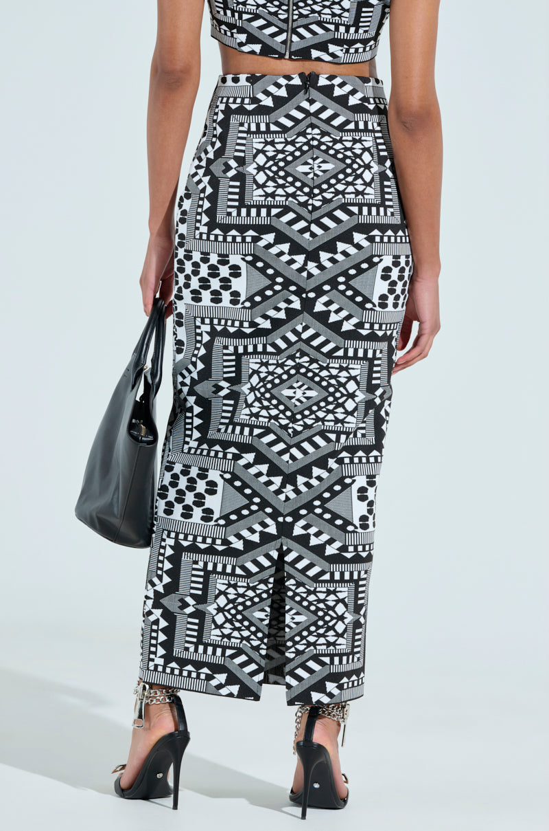 VACA MODE ABSTRACT MAXI SKIRT