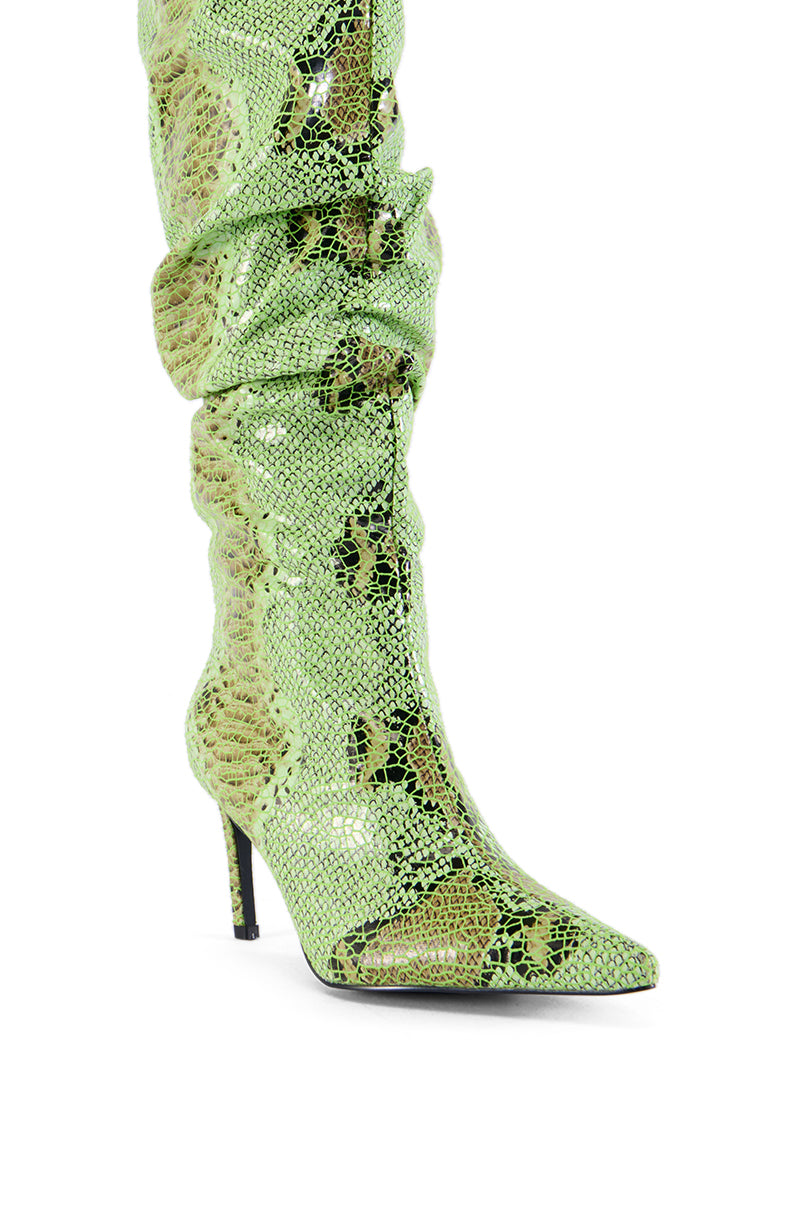 AZALEA WANG FERNIE GREEN SNAKE BOOT