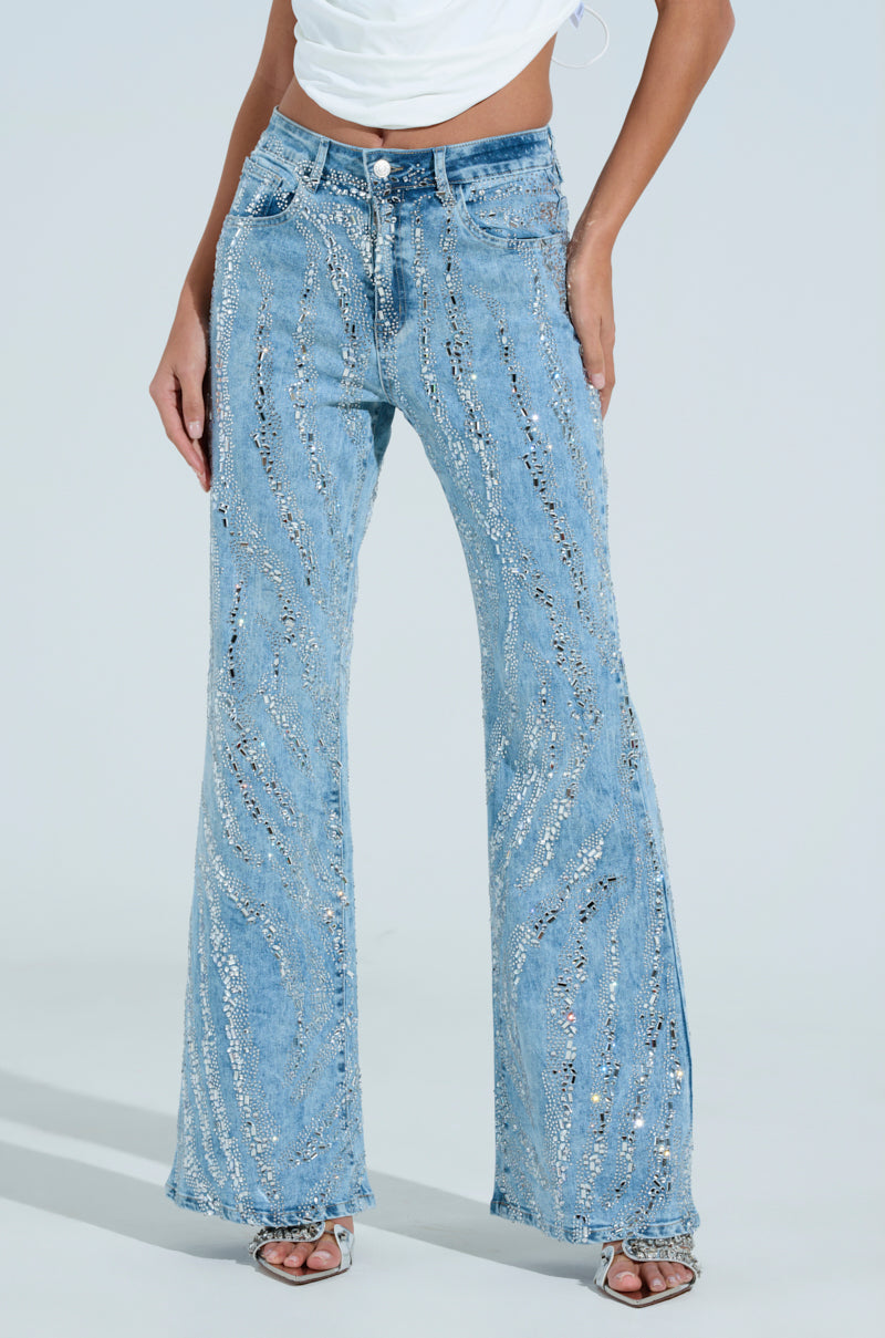 DIAMONDS DANCING DENIM FLARE PANT