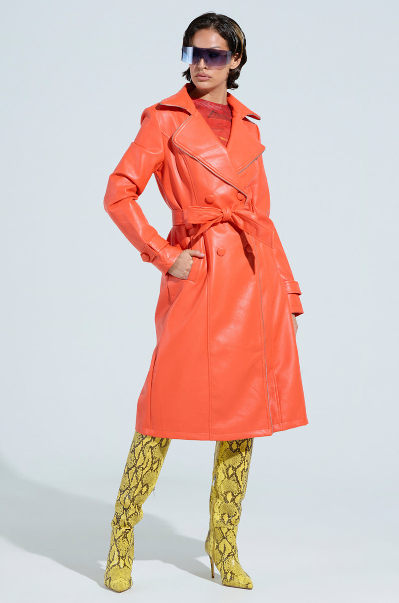 SANDO ZIPPER TRIM TRENCH IN ORANGE