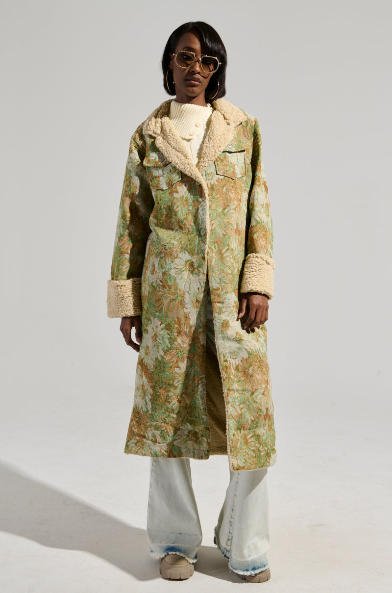 HERE COMES TROUBLE SHERPA LINED TRENCH