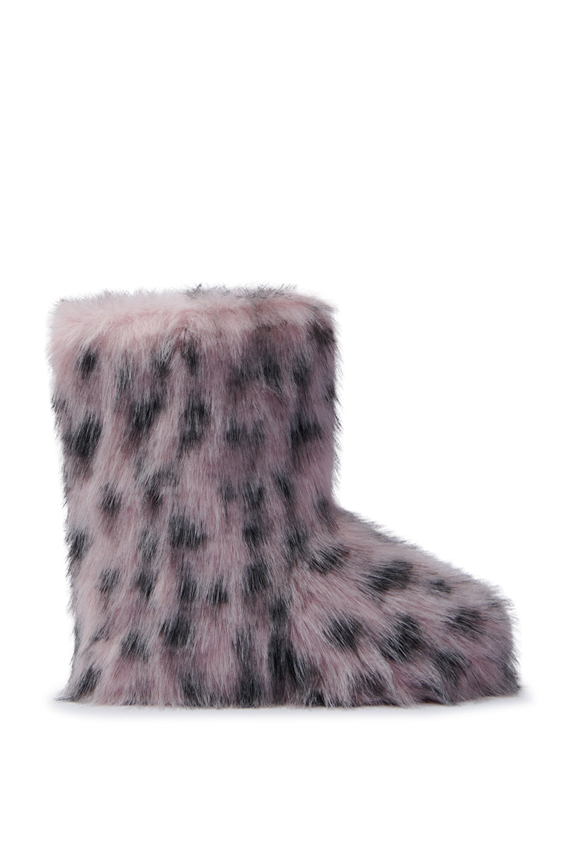 MELANIE PINK LEOPARD FURRY BOOTIE