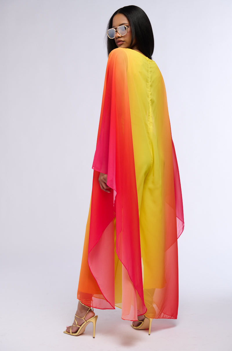 SUNSET OMBRE CHIFFON JUMPSUIT