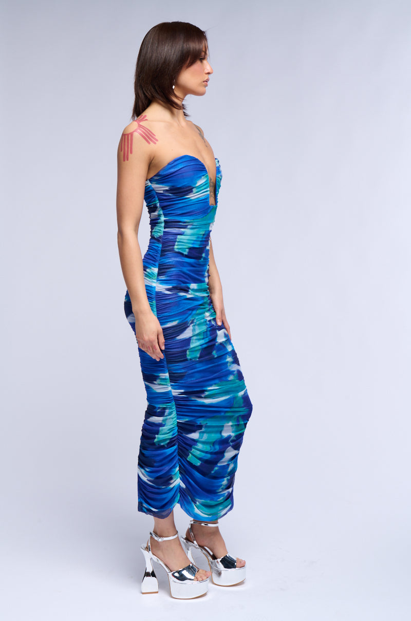 CITY SHOW RUCHED MAXI DRESS