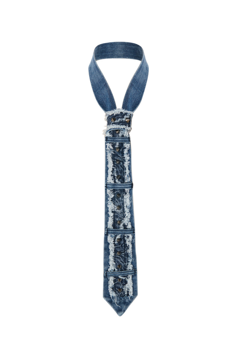 MIXED MEDIA DENIM TIE