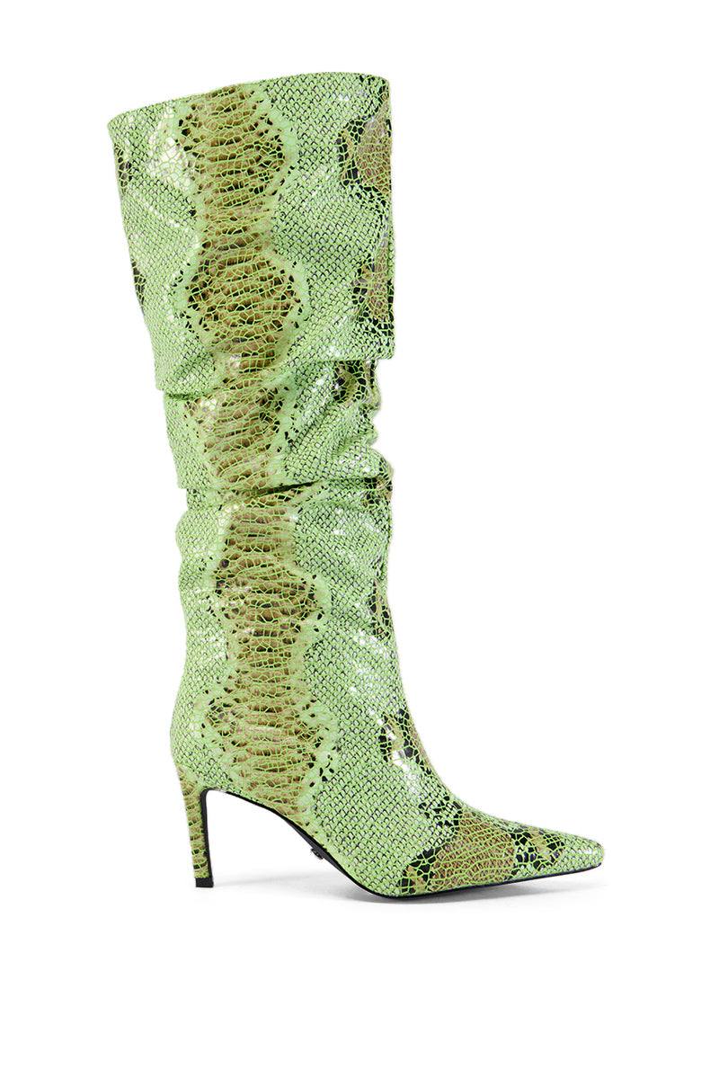 AZALEA WANG FERNIE GREEN SNAKE BOOT