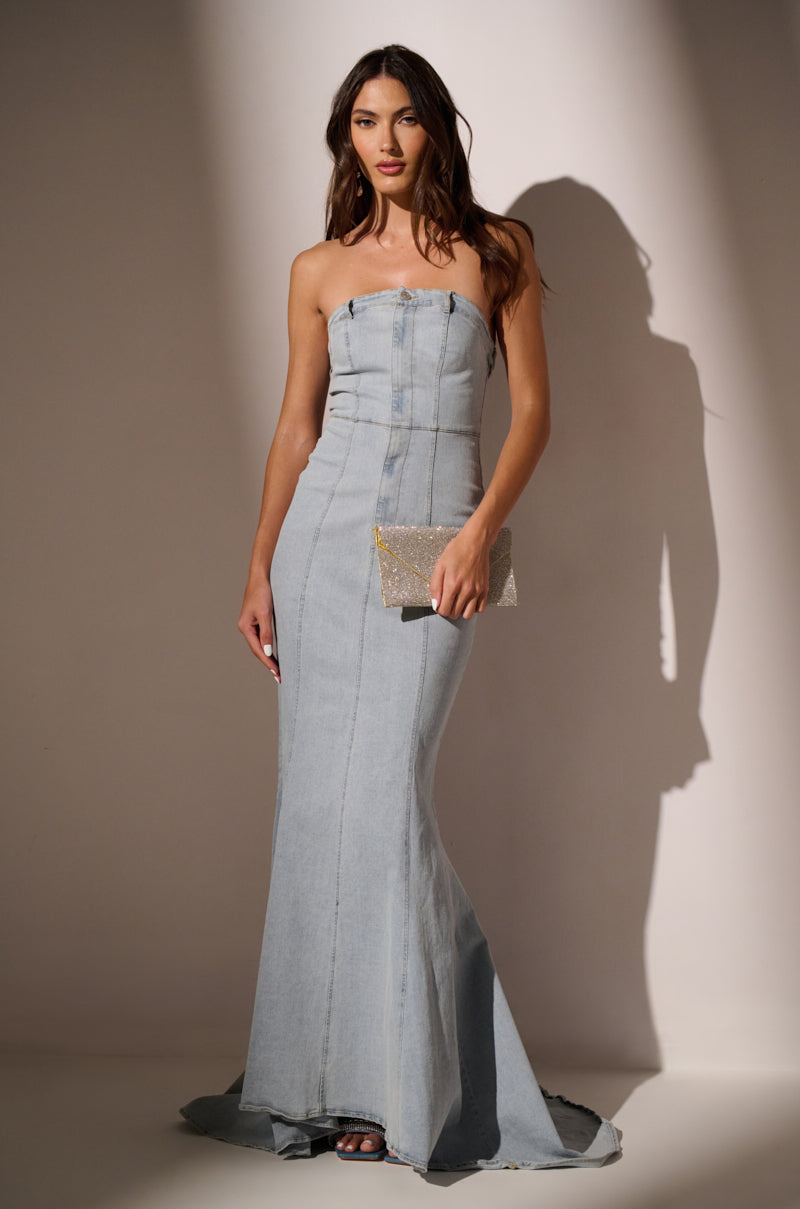 CALL ME BRITNEY DENIM MAXI DRESS