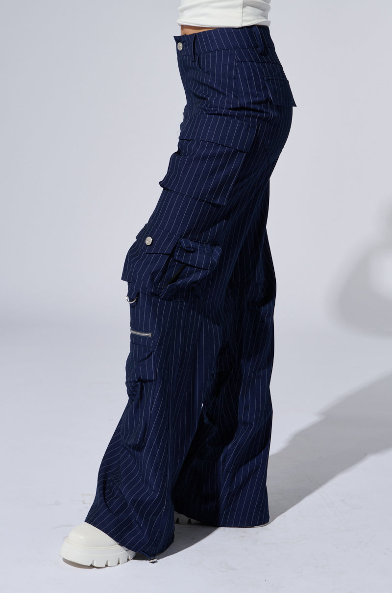 RAYE PINSTRIPE CARGO PANTS