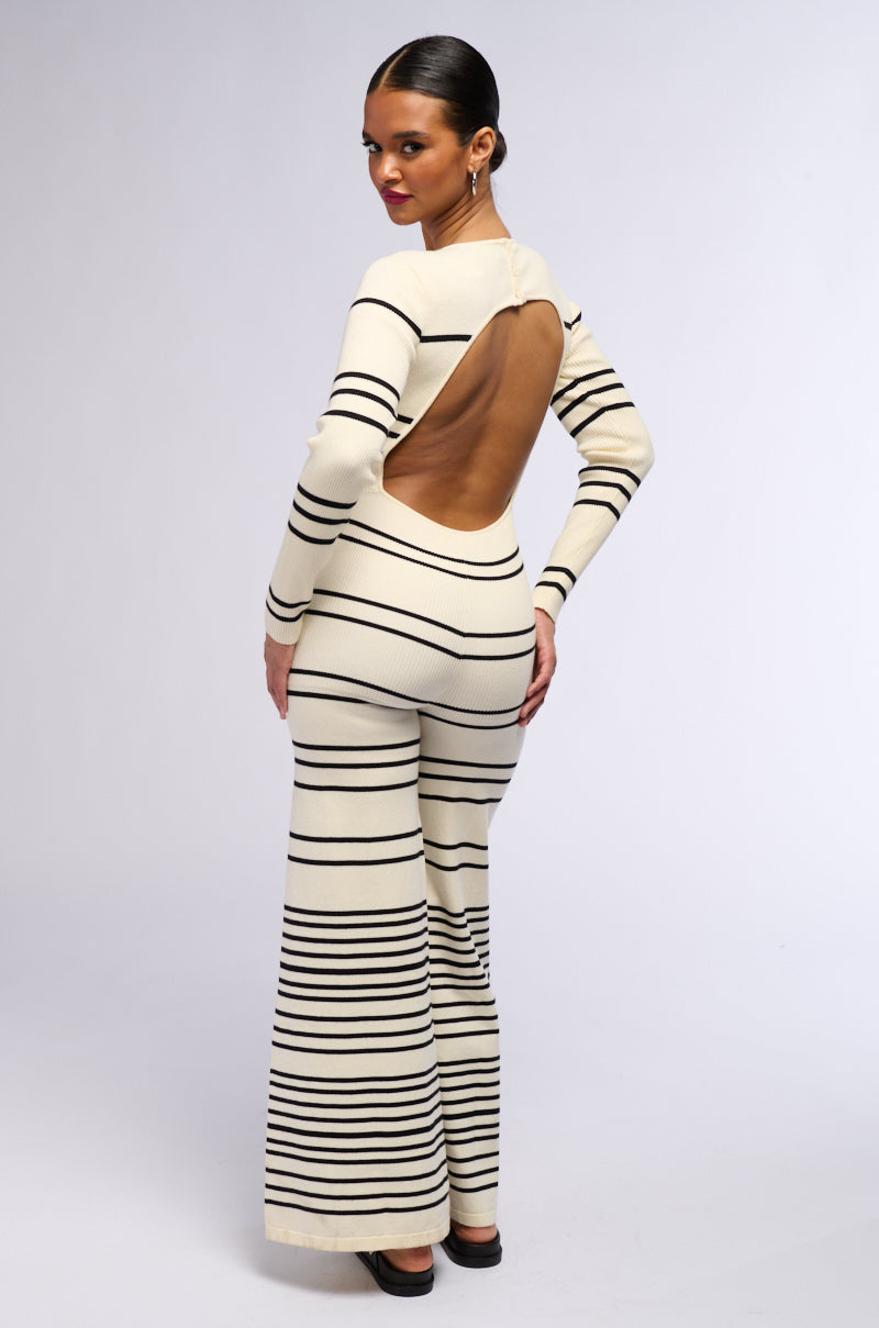 DONNA STRIPED KNIT JUMPSUIT