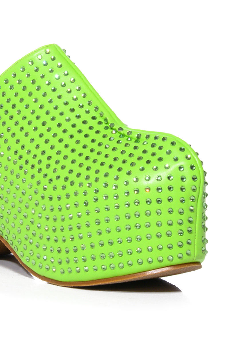 AZALEA WANG MACEY EMBELLISHED CLOG IN GREEN