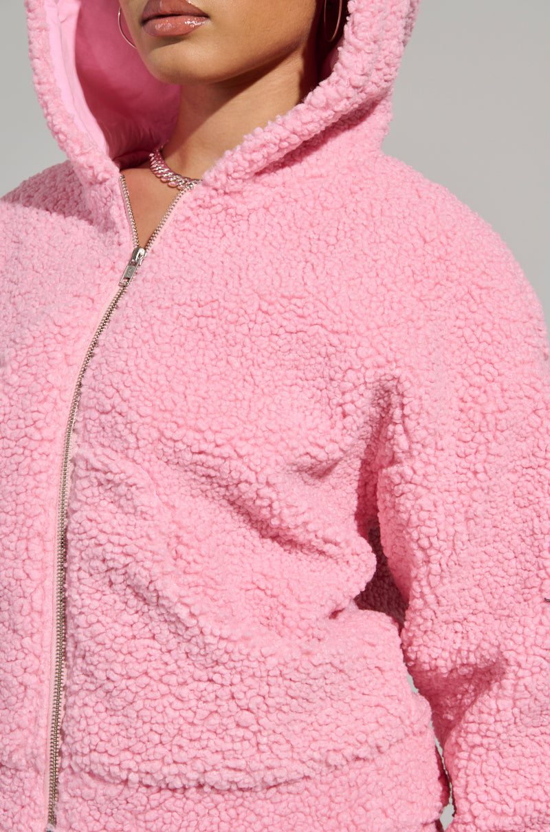 SOUR CANDY SHERPA ZIP UP HOODIE