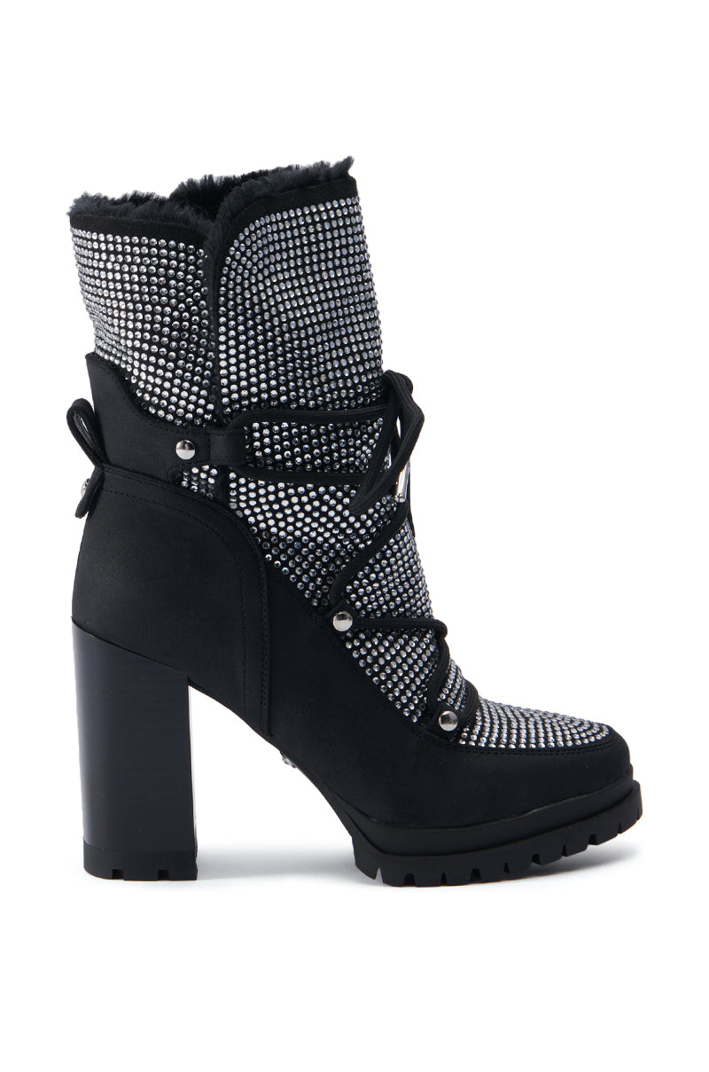 AZALEA WANG TWILLA EMBELLISHED CHUNKY BOOTIE