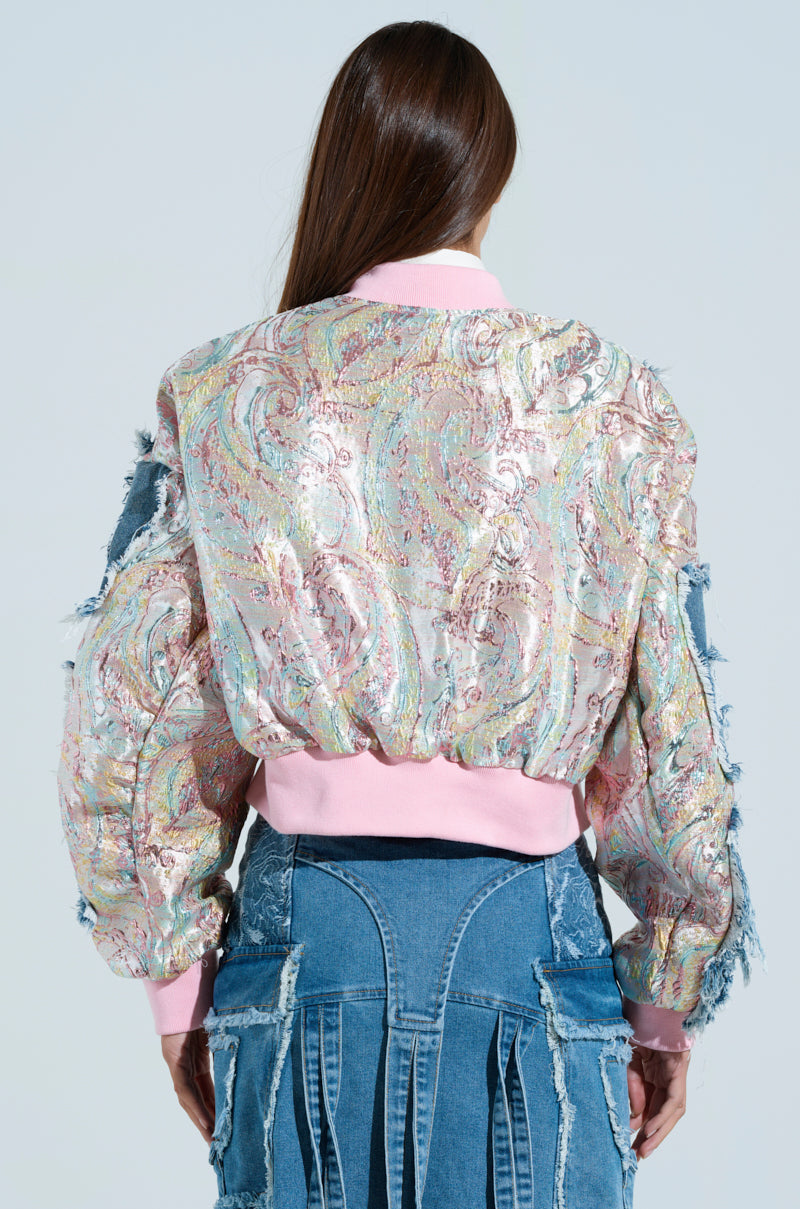 SPRING REFRESH BROCADE BOMBER