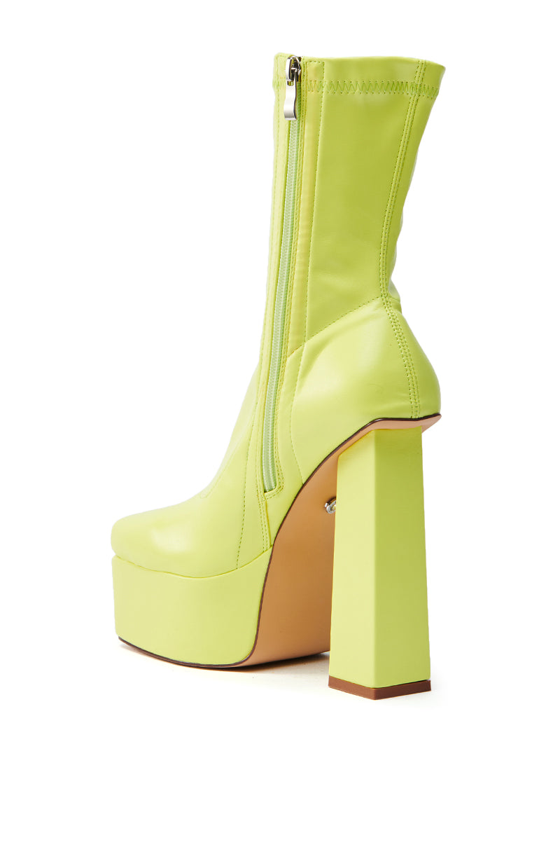 AZALEA WANG MADDER LIME PLATFORM BOOTIE