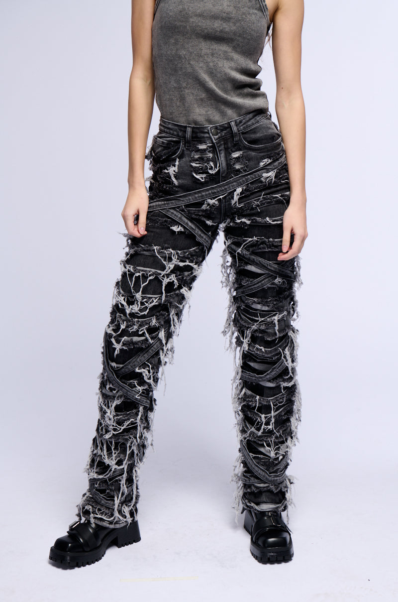 IMANI SUPER DISTRESSED RELAXED FIT JEANS