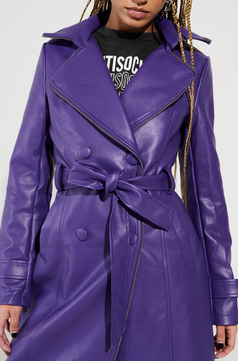 SANDO ZIPPER TRIM TRENCH IN PURPLE