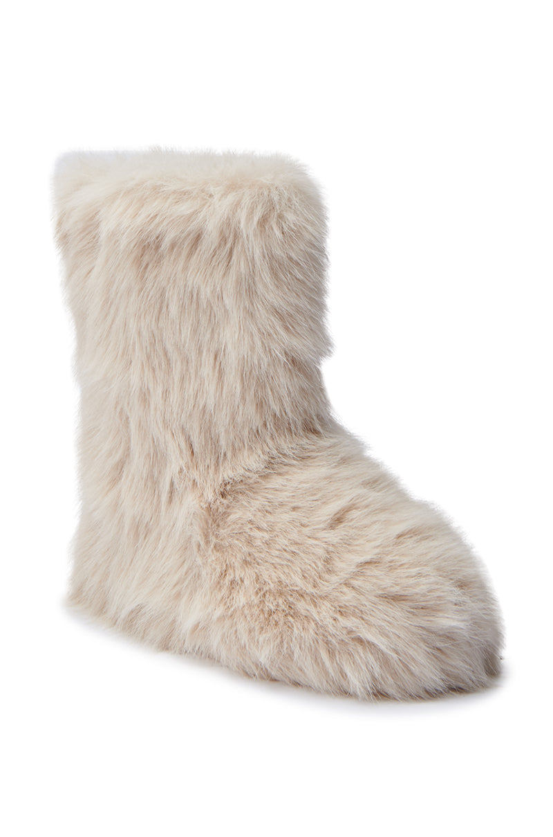 MELANIE BEIGE FURRY BOOTIE