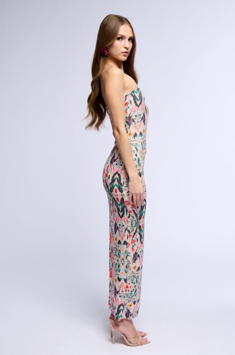 THE SECRET GARDEN RHINESTONE MAXI DRESS