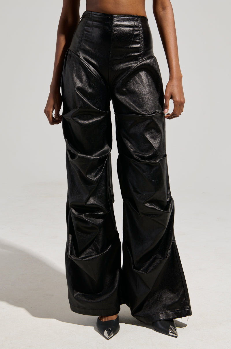 MIXED MESSAGES FAUX LEATHER PANT